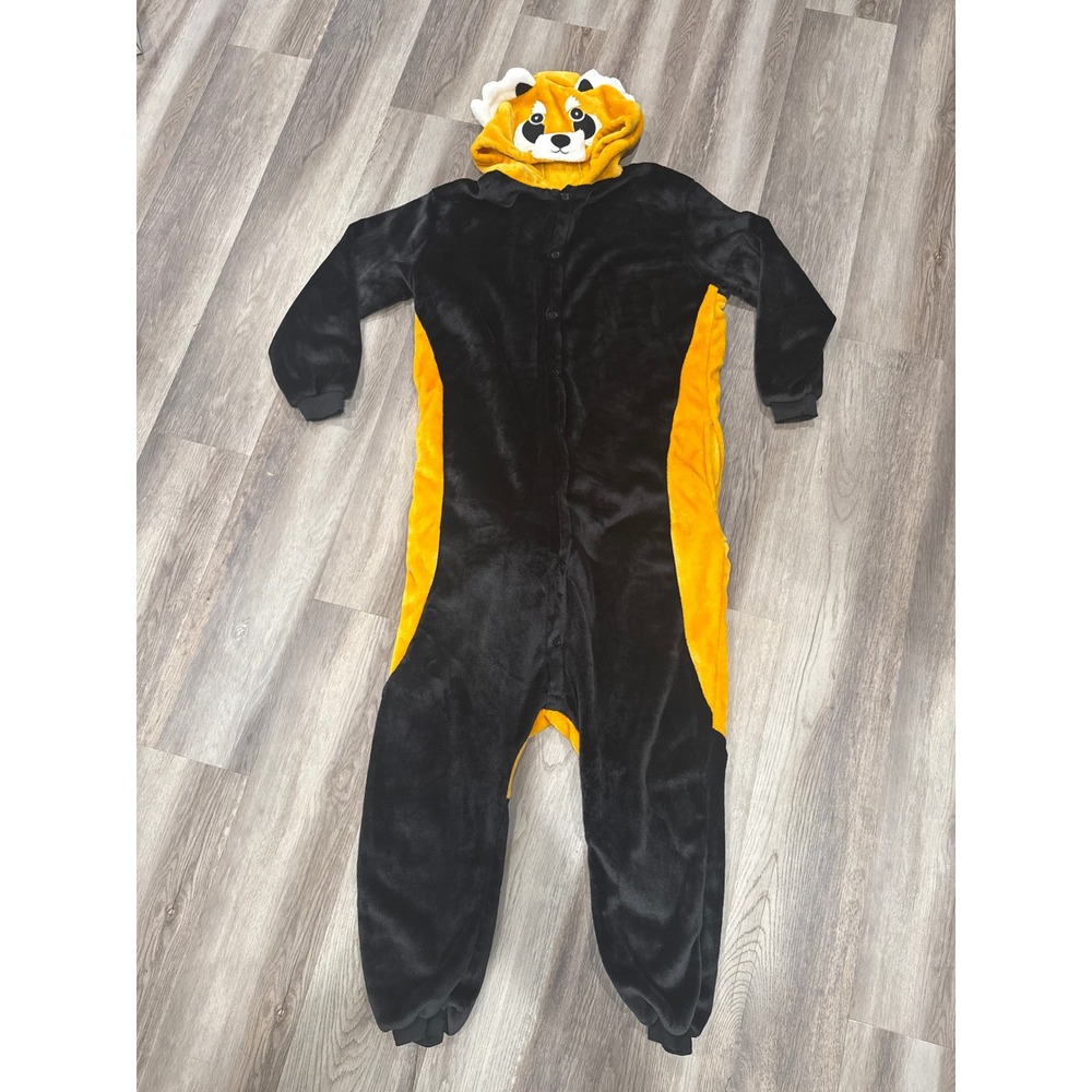 Red Panda Onesie Plush Costume Black Orange Large L